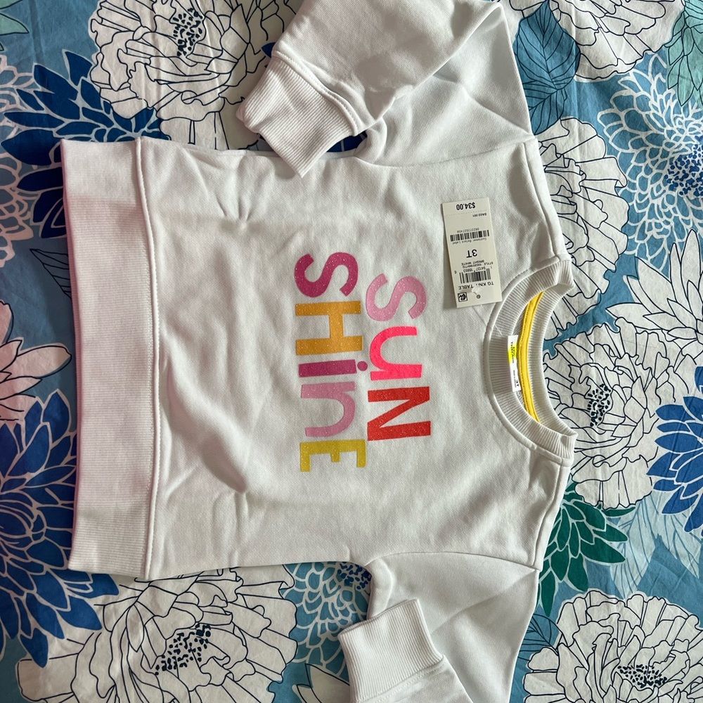 Epic Threads White Sweatshirt with Colorful Sunshine Print